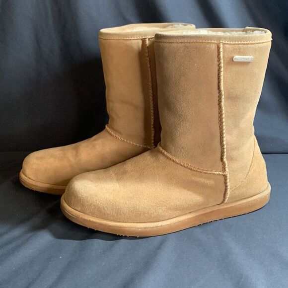 Emu Suede Light Tan Sheepskin Lined Boots preowned women’s size 8 - Picture 5 of 13